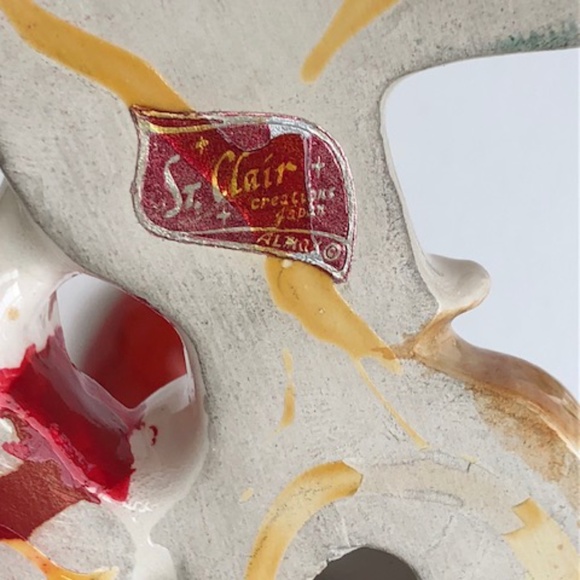 Vintage Mid Century Mermaid Wall Plaque with Red "Bubbles" - Picture 2 of 2